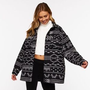 NWOT oversized geometric woven shacket